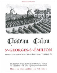 Etiquette Ch�teau Calon (St-Georges St-Emilion) 1985