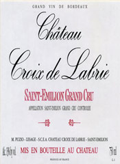 Etiquette Ch�teau Croix de Labrie 1995