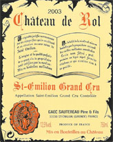 Etiquette Ch�teau de  Rol 1957