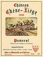 Etiquette Ch�teau Ch�ne Li�ge 1993