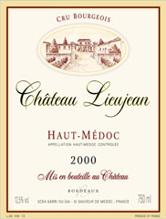 Etiquette Ch�teau Lieujean 1981