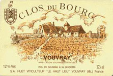 Etiquette Vouvray Clos du Bourg
