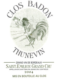 Etiquette Clos Badon 1989