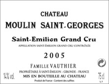 Etiquette Ch�teau Moulin Saint Georges 1955