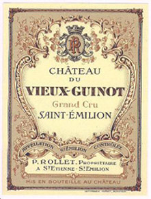 Etiquette Ch�teau Vieux Guinot 1964