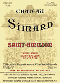 Etiquette Ch�teau Simard 1955
