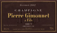 Etiquette Gimonnet Mill�sime de Collection 1999