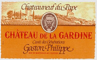 Etiquette Ch�teauneuf-du-Pape La Gardine Cuv�e des G�n�rations Famille Brunel 1980