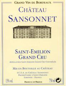 Etiquette Ch�teau Sansonnet 1970
