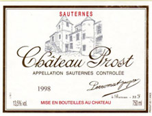 Etiquette Ch�teau Prost 1921