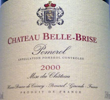 Etiquette Ch�teau Belle-Brise 1991