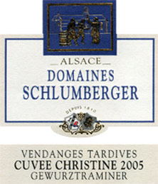 Etiquette Gewurztraminer Vendanges Tardives  Cuv�e Christine Schlumberger 1976