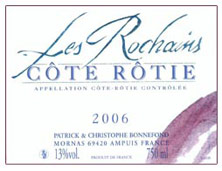Etiquette C�te-R�tie Les Rochains Domaine Bonnefond 1998