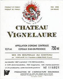 Etiquette C�teaux d'Aix Ch�teau Vignelaure