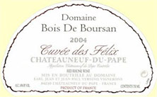 Etiquette Ch�teauneuf-du-Pape Cuv�e des F�lix Domaine du Bois de Boursan 1998