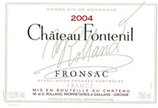 Etiquette Ch�teau Fontenil 1986