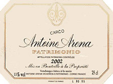 Etiquette Patrimonio Carco Antoine Arena Carco Antoine Arena 2000
