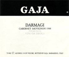 Etiquette Pi�mont Darmagi Angelo Gaja 1997