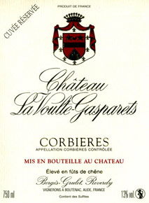 Etiquette Corbi�res La Voulte-Gasparets