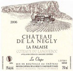 Etiquette Coteaux du Languedoc La Clape La N�glyCuv�e de la Falaise