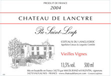 Etiquette Coteaux du Languedoc Pic Saint Loup LancyreVieilles vignes