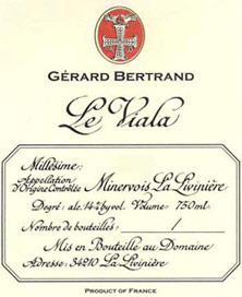 Etiquette Minervois La Livini�re Le Viala