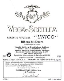 Ribera Del Duero Vega Sicilia Unico Reserva Especial