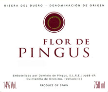 Etiquette Ribera Del Duero Flor de Pingus 