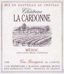 Etiquette Ch�teau la Cardonne 1943
