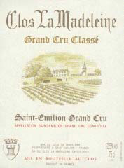 Etiquette Clos la Madeleine 1975