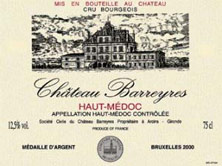 Etiquette Ch�teau Barreyres 1959