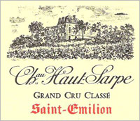 Etiquette Ch�teau Haut Sarpe 1923