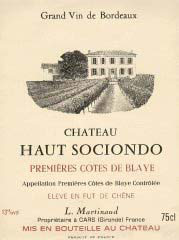Etiquette Ch�teau Haut-Sociando 1978