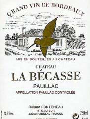 Etiquette Ch�teau la B�casse 1975