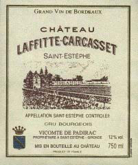 Etiquette Ch�teau Laffitte Carcasset Padirac 1952