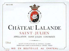 Etiquette Ch�teau Lalande 1978
