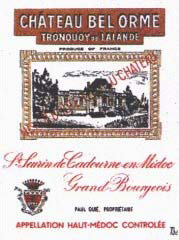 Etiquette Bel Orme Tronquoy de Lalande