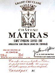 Etiquette Ch�teau Matras 1971