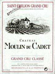 Etiquette Ch�teau Moulin du Cadet 1970