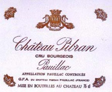Etiquette Ch�teau Pibran 1949