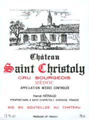 Etiquette Ch�teau Saint-Christoly 1959
