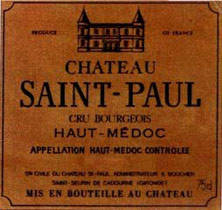 Etiquette Ch�teau Saint-Paul 1972