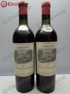 Carruades de Lafite Rothschild Second vin  1952 - Lot of 2 Bottles