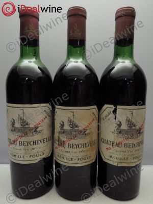Château Beychevelle 4ème Grand Cru Classé  1970 - Lot of 3 Bottles
