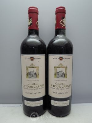 Château La Tour Carnet 4ème Grand Cru Classé  2005 - Lot of 2 Bottles
