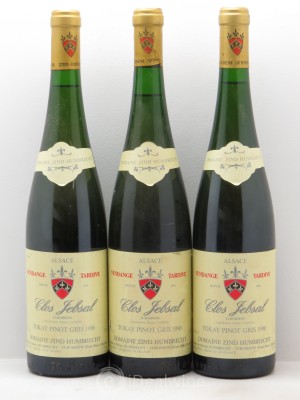 Pinot Gris Clos Jebsal Zind-Humbrecht (Domaine)  1990 - Lot de 3 Bouteilles