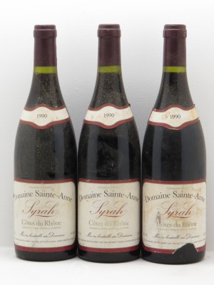Côtes du Rhône Cuvée Syrah Domaine Sainte Anne 1990 - Lot de 3 Bouteilles