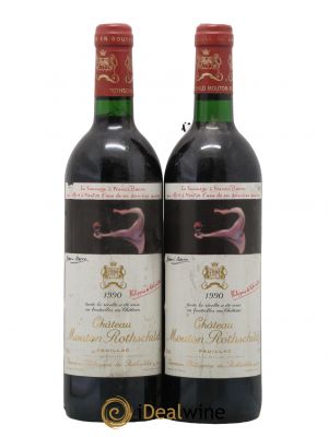 Château Mouton Rothschild 1er Grand Cru Classé 1990 - Lot de 2 Bottles