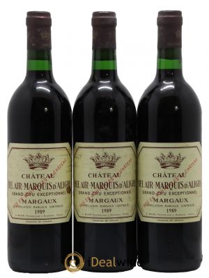 Château Bel Air Marquis d'Aligre  1989 - Lot of 3 Bottles