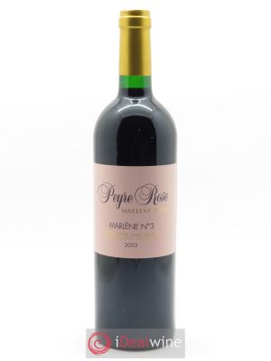 Vin de France (anciennement Coteaux du Languedoc) Peyre Rose Marlène n°3 Marlène Soria 2003 - Lot de 1 Bouteille